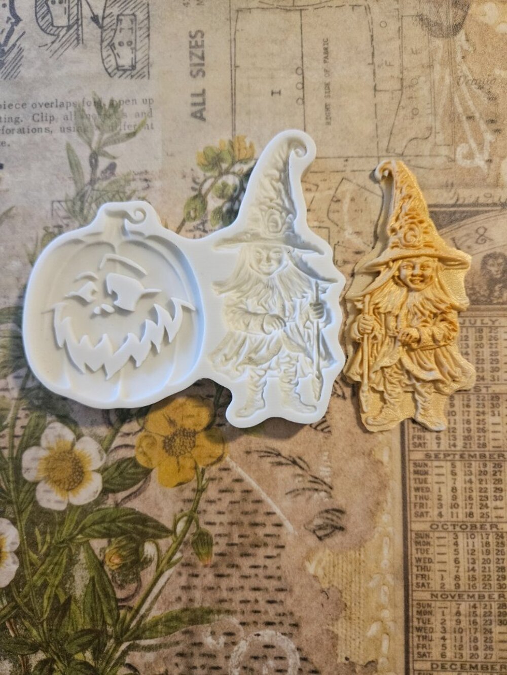 Halloween Pumpkin & Witch Gnome Silicone Mold - Picture 5 of 8
